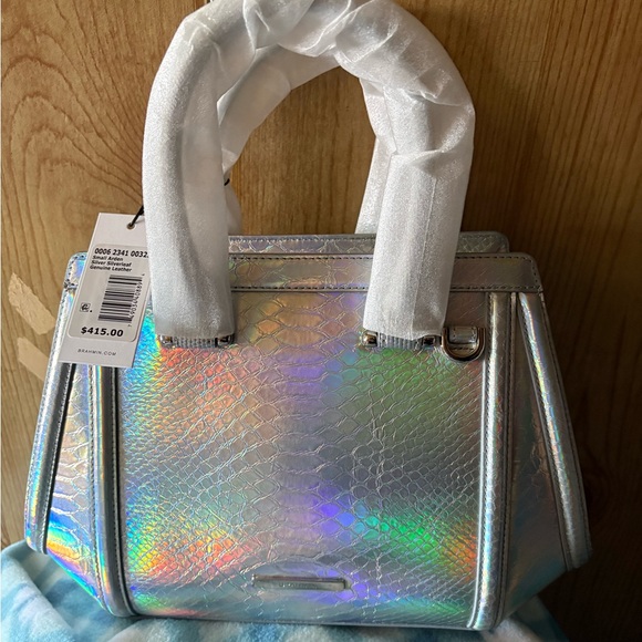 Brahmin Handbags - Brahmin silver leaf small Arden Iridescent Silver Satchel Handbag